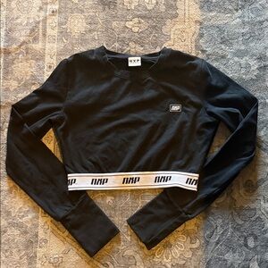 Black Long Sleeve Crop Top
